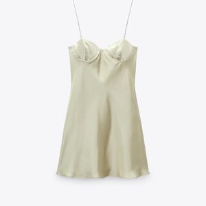 NWT Zara Jeweled straps mini dress size small